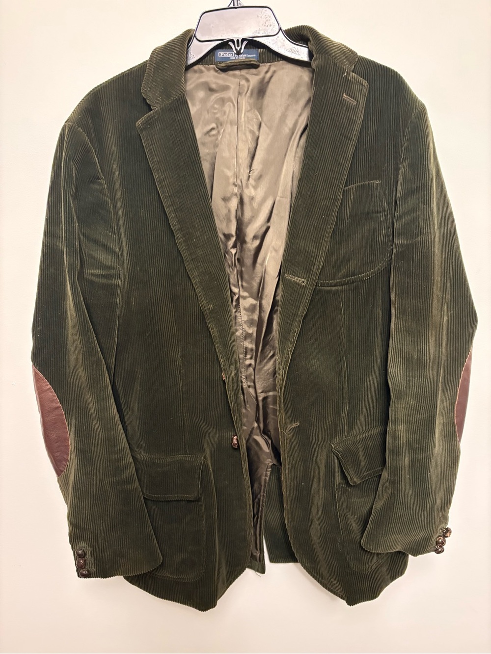 $998 Polo Ralph Lauren 40 Brown Corduroy RRL Jacket VTG Leather Gent Tweed Small